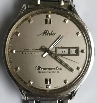 Mido Commander Datoday Chronometer Men Automatic Rare Vintage Watch • $149