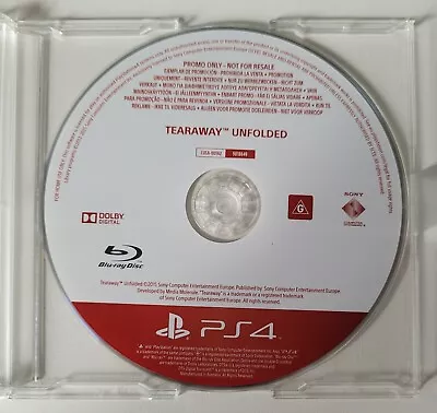 Tearaway Unfolded - Promotional Promo Disc Sony Playstation 4 PS4 • $16.95