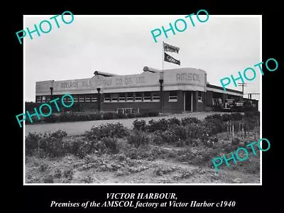 OLD POSTCARD SIZE PHOTO OF VICTOR HARBOUR SA AMSCOL MILK & BUTTER FACTORY C1940 • $7