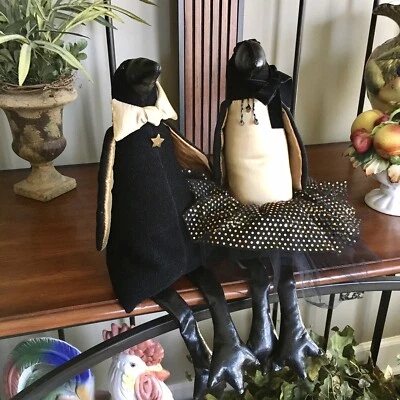 $97.60 • Buy Vintage Rare Woof & Poof Lot 2 Matching Mr & Mrs Crow 18” Halloween