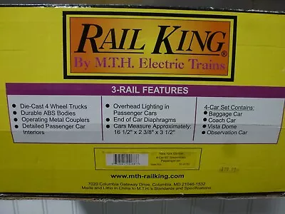 MTH Railking NYC 4 Car Passenger Set 30-6782 • $120
