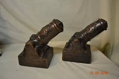 Rare Marion Bronze Patinated Mortar Cannon Bookends • $299