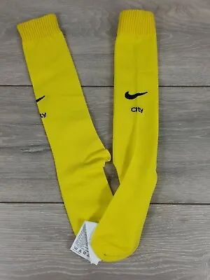 Nike Manchester City Football Kids Infant Socks UK C7-C11 Yellow 2-6 Yrs R762-6 • £8.99