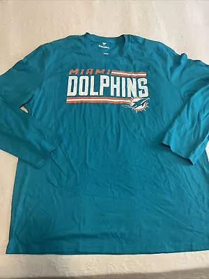 Men’s Teal Miami Dolphins Long Sleeve T-Shirt Size XL Big Logo • $26.25