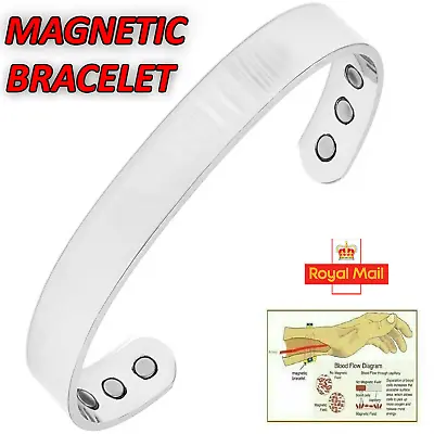 Magnetic Bracelet Therapy Weight Loss Arthritis Health Pain Relief Mens Bangle • £3.49