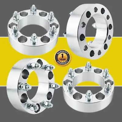 4PCS 2 Inch Thick 6x5.5 Wheel Spacers Adapters 14x1.5 Studs For GMC Sierra 1500 • $77.99