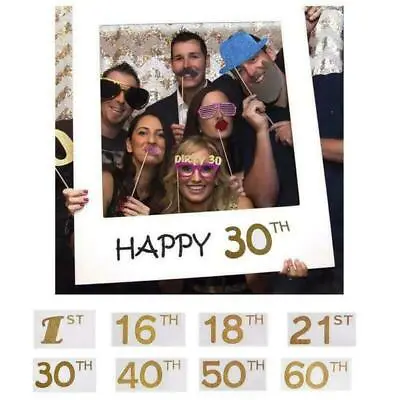 £4.39 • Buy Happy 16/18/30/40/50/60/70/80th 21st Birthday Photo Props Frame Background Props