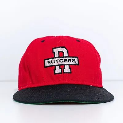 Rutgers University Scarlet Knights Fitted Hat Green Brim 7 3/8 VTG 90s • $24.97
