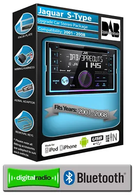 Jaguar S Type Car Stereo JVC CD USB AUX Input DAB Radio Bluetooth Kit • £259.99