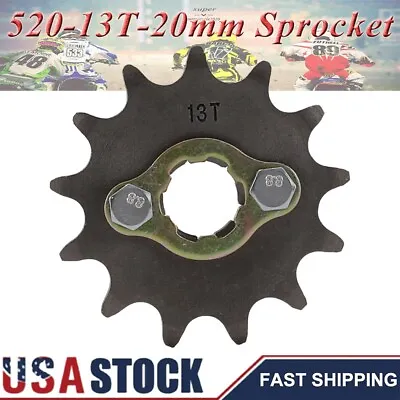 520 Chain 13T 20mm Sprocket With Retainer Plate & Bolt For Dirt Pit Bike Go Kart • $10.55