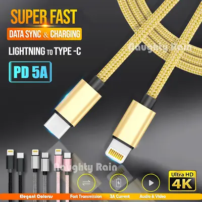 $5.99 • Buy Fast Charging USB Type C 60W PD Charger Data Cable Cord Apple IPhone IPad