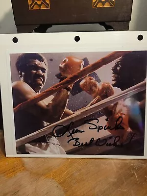 Leon Spinks Signed Autographed Fight Photo Muhammed Ali Heavyweight Champs COA • $20