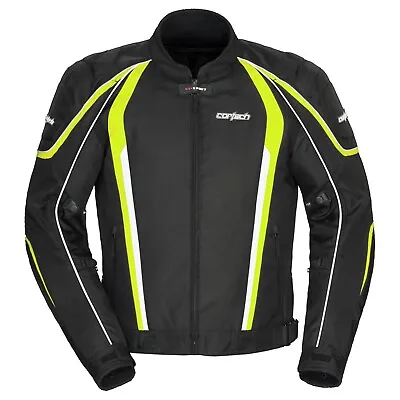 Cortech GX Sport 4.0 Black And Hi-Vis Motorcycle Jacket Men's Sizes SM Or MD • $99.99