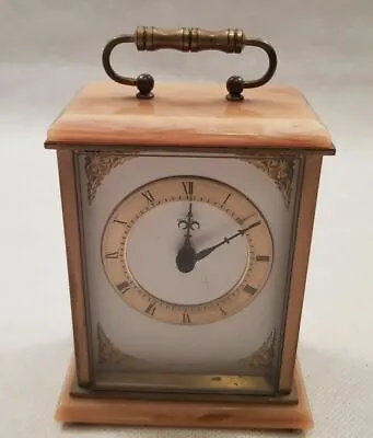 Vintage Metamec Rectangular Teak Wooden Mantel Clock With Brass Trims 1960s • £29.99