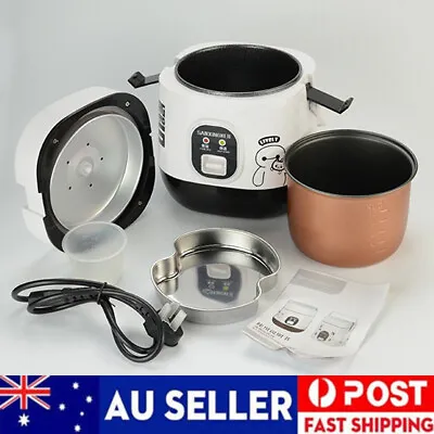 AU Electric Rice Cooker Portable Mini Cooking 1-2Person With Steamer 1.2L 3 CUP • $32.48