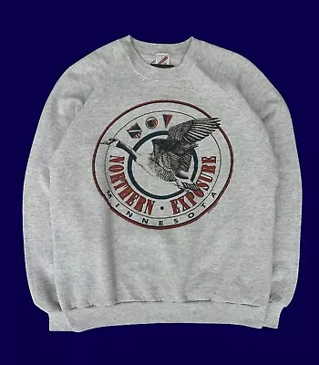 Vintage 1991 Northern Exposure Crewneck Sweatshirt Minnesota Goose Gray USA S • $39.88