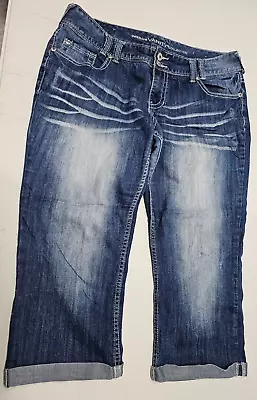 Vanity Curvy Jeans Capris Size 31X21 Straight Denim Blue Jeans Stretch • $8.50