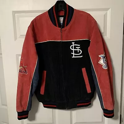 MLB St. Louis Cardinals Men's Size Medium Suede Leather Jacket Ship Fast • $45