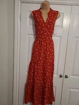 Bnwt Red Floral Maxi Summer Dress Size 12 • £19.99