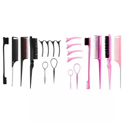 Hair Styling Comb Set Teasing Hair Brush Tail Comb For Woman Hair Styling • £7.18