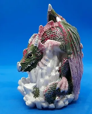 $7.99 • Buy Dragon Perched On Crystals - Resin Figurine Approx 3 1/2  Tall 