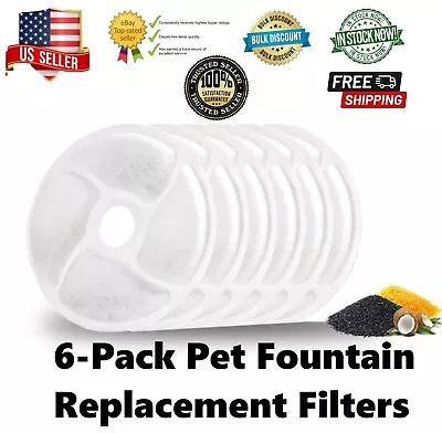 6-Pack DownyPaws 4 Inch  Pet Water Fountain Activated Carbon Replacement Filters • $10.99