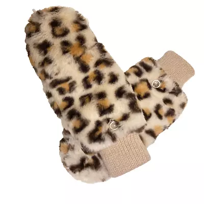 Mittens Softest Furry Leopard Pop-top Animal Print Cheetah Warm Cozy • $6.49