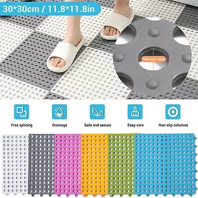 1-30x Interlocking TPE Floor Tiles Drainage Floor Mats For Bathroom Wet Areas • $24.99