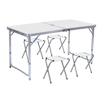 Kiliroo 120cm Folding Camping Table Adjustable Portable Outdoor With Chair • $71.45