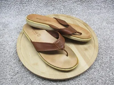 Timberland Brown Leather Thong Sandals Flip Flops Italy Men's Size US 10.5 M • $24.99