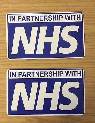 Magnetic Sign WORKING IN PARTNERSHIP NHS Sign Vehicle Signage Emergency X2 • £9