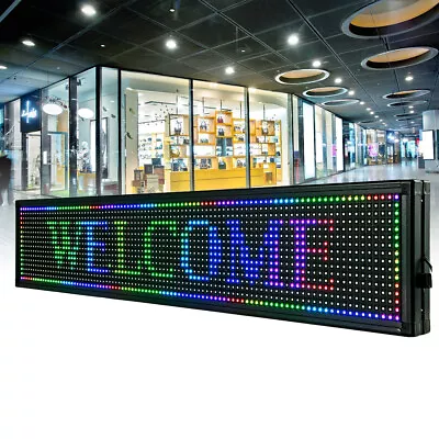 Scrolling LED Sign 40 X8  7-Color Sign Indoor Advertising Business Message Board • $72.20