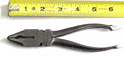 Vintage No. 1821-6-1/2 Kraeuter LINESMAN PLIERS / Used / Broken End Handle • $20