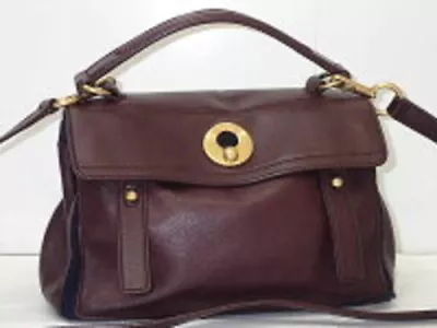 YVES SAINT LAURENT YSL Muse Two Handbag Shoulder Bag 2way Mini Bordeaux Leather  • $480