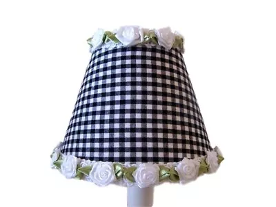 Gingham Black & White Satin Rose Chandelier Shade 5  Mini Lamp Sconce Shade • $5