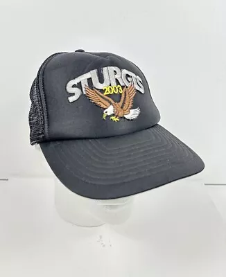 2003 Sturgis Motorcycle Mesh Rally Trucker Hat Foam Eagle Snapback Vintage Cap • $19.99
