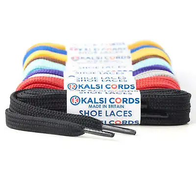 9mm Flat Trainer Shoe Laces 1 Pair Strong Sneaker Sports & Boot Laces 35 Colours • £4.39