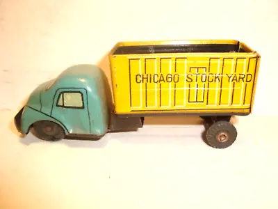 Vintage 1950's Line Mar Chicago Stock Yards Japan Tin Toy Truck 4  • $49.99