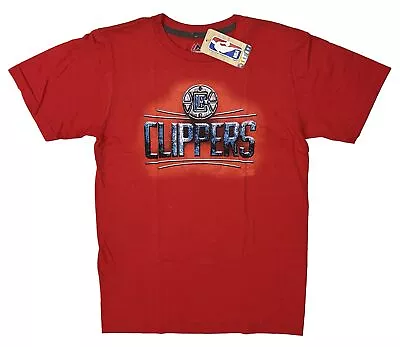 Majestic NBA Los Angeles Clippers Red Short Sleeve Logo Shirt Choose Size • $14.69