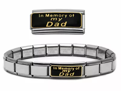 In Memory Of My Dad Charm Link For Italian Charm Bracelets • $9.95