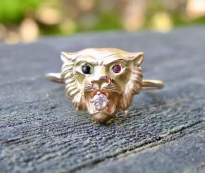 Antique Victorian Lion Ring • $575