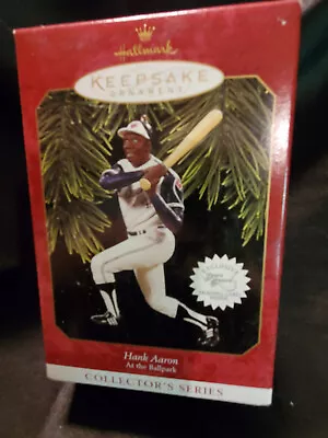 HANK AARON - ATLANTA BRAVES HOF - 1997 Baseball Hallmark Ornament MLB - NEW • $7.95