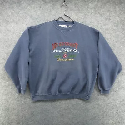 VTG Danaggers Sweatshirt Mens Large Blue Mt Everest Expedition Faded Sweater 90s • $49.99