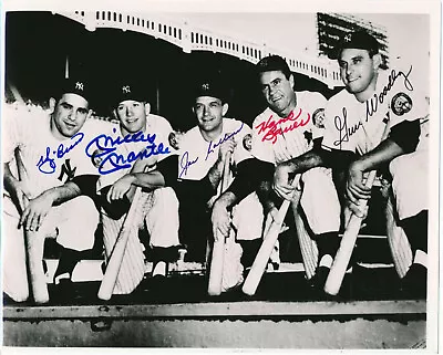 MICKEY MANTLE YOGI BERRA 1951-54 5x Signed 8x10 Rare Photo GAI & PSA DNA Auth! • $899