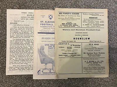 Walton & Hersham 1 Home Hounslow60's 2 Away  1970's V Oxford City & V St Albans • £3.25