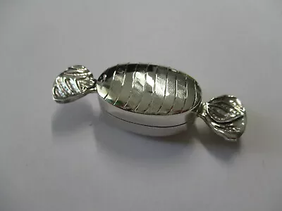 Sterling Silver Pill Box Toffee Style Engraved On Both Side Solid 925 Silver • $42.30