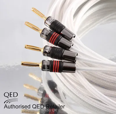 QED Silver Anniversary XT Speaker Cable AIRLOC Forte Plugs Terminated 2.0m PAIR • £73.95