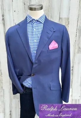 Ralph Lauren Purple Label Blazer Suit Jacket 100% Cashmere Blue 44L 42 Casual • $329