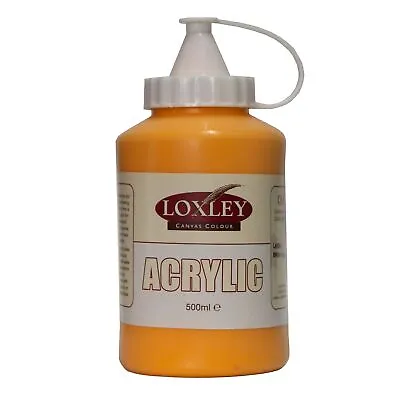 £5.99 • Buy LOXLEY ACRYLIC PAINT BRIGHT YELLOW 500ml LARGE TUB ARTISTS CANVAS PAINT QUALITY