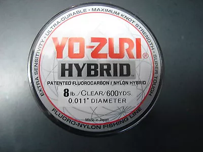 Yo-Zuri Hybrid Fluorocarbon 8 Lb. 600yd Clear R655-CL Fishing Line 8lb. 600 Yd • $13.79